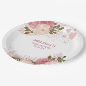 Rose Gold Glitzer Glam Custom Pappteller (Schrägansicht)