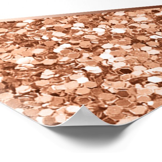 Rose Gold Glitzer Glam Karten und Geschenktische T Poster (Ecke)
