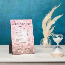 Rose Gold Glitzer Glam Lights Salon Preismenü