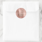 Rose Gold Glitzer Glam Modernes Script 40 & Fabulo Runder Aufkleber (Tasche)