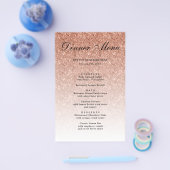 Rose Gold Glitzer Glam Party Paper Menü (Einzeln)