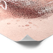Rose Gold Glitzer Glasur Brautparty Begrüßungszeic Poster (Ecke)