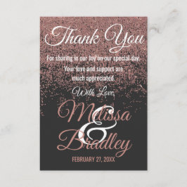 Rose Gold Glitzer Glitzern Black Danke