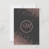 Rose Gold Glitzer Glitzern Black Danke (Rückseite)