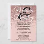 Rose Gold Glitzer Glitzern Blush Pink Hochzeit Einladung (Vorderseite)