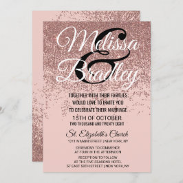 Rose Gold Glitzer Glitzern Blush Pink Hochzeit Einladung