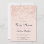 Rose Gold Glitzer Glitzern Dusche für Kleinkinder Einladung (Vorderseite)