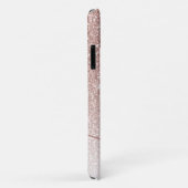 Rose Gold Glitzer Glitzern Elegantes Monogramm Case-Mate iPhone Hülle (Hinten/Rechts)