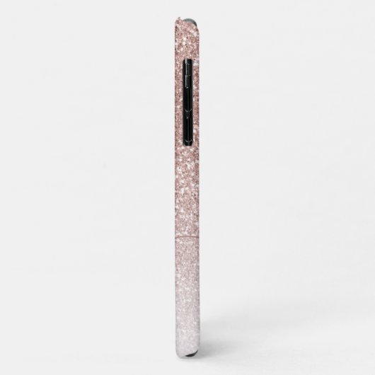 Rose Gold Glitzer Glitzern Elegantes Monogramm Case-Mate iPhone Hülle (Hinten/Links)