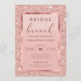 Rose Gold Glitzer Glitzern Glamour Brautbrunch Einladung