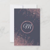 Rose Gold Glitzer Glitzern Navy Blue Vielen Dank Dankeskarte (Rückseite)