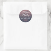 Rose Gold Glitzer Glitzern Navy Blue Wedding Runder Aufkleber (Tasche)