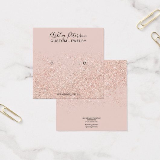 Rose Gold Glitzer Glitzern Ohrring-Anzeige (Büro)
