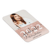 Rose Gold Glitzer Glitzern ombre Foto Abschluss Magnet (Rechte Seite)