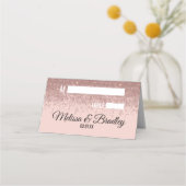 Rose Gold Glitzer Glitzern Rosa Platzkarte (Vorderseite)