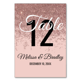 Rose Gold Glitzer Glitzern Rosa Tischnummer