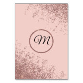 Rose Gold Glitzer Glitzern Rosa Tischnummer (Rückseite)