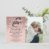 Rose Gold Glitzer Glitzern Rosa Verlobung Einladung (Stehend Vorderseite)