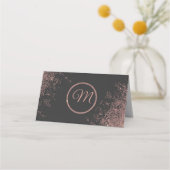 Rose Gold Glitzer Glitzern Schwarze Platzkarten (Rückseite)