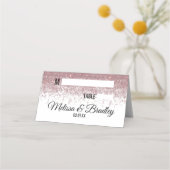 Rose Gold Glitzer Glitzern Weiße Platzkarten (Vorderseite)