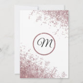 Rose Gold Glitzer Glitzern Weiße Trauzeugin Einladung (Rückseite)