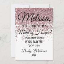 Rose Gold Glitzer Glitzern Weiße Trauzeugin