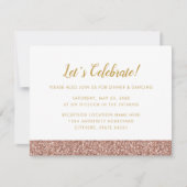 Rose Gold Glitzer & Gold A2 Empfang Card Einladung (Vorderseite)