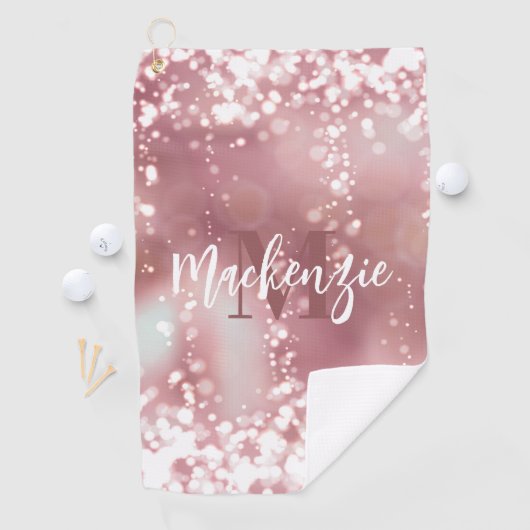 Rose Gold Glitzer Golfhandtuch (Insitu)