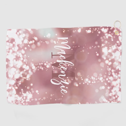 Rose Gold Glitzer Golfhandtuch (Horizontal)