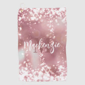 Rose Gold Glitzer Golfhandtuch (Vorderseite)