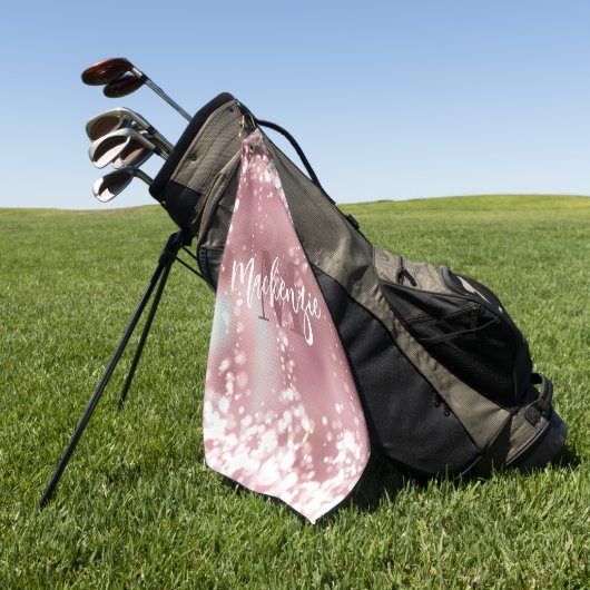 Rose Gold Glitzer Golfhandtuch (Gras)