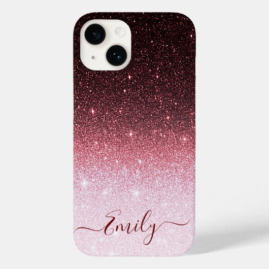 Rose Gold Glitzer Gradient Case-Mate iPhone Hülle (Rückseite)