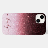 Rose Gold Glitzer Gradient Case-Mate iPhone Hülle (Rückseite (Horizontal))