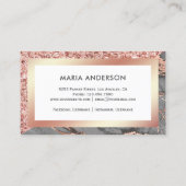 Rose Gold Glitzer Grau Marble Makeup Artist Visitenkarte (Rückseite)