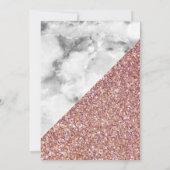 Rose Gold Glitzer Grau-weiße Marmorhochzeit Einladung (Rückseite)