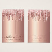 Rose Gold Glitzer Haarklammer Schmuckkarte (Vorne & Hinten)