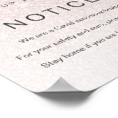 Rose Gold Glitzer Haarsalon COVID Gewissen Poster (Ecke)