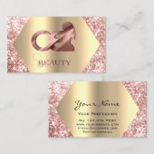 Rose Gold Glitzer Haarverlängerung Logo Schönheit Visitenkarte (Vorne/Hinten)