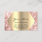 Rose Gold Glitzer Haarverlängerung Logo Schönheit Visitenkarte (Rückseite)