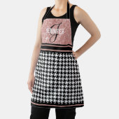 Rose Gold Glitzer Hahnentrittmuster Ihr Name Monog Schürze (InSitu)