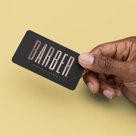 Rose Gold Glitzer Hair Stylist Barber Visitenkarte