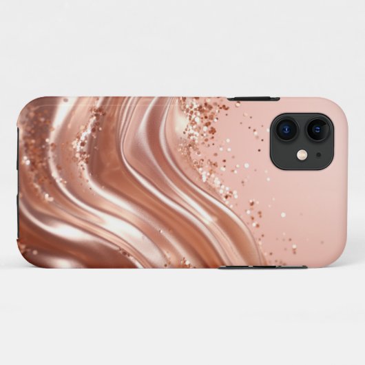 Rose Gold Glitzer Halb - Glitzer Fall Case-Mate iPhone Hülle (Rückseite (Horizontal))