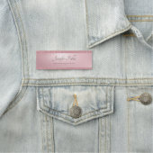 Rose Gold Glitzer Handgeschriebene moderne Vorlage Namensschild (Beispiel)