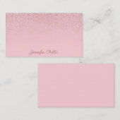 Rose Gold Glitzer Handgeschriebener Skriptname Ele Mitteilungskarte (Vorne/Hinten)