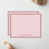 Rose Gold Glitzer Handgeschriebener Skriptname Ele Mitteilungskarte (Vorderseite/Rückseite Beispiel)
