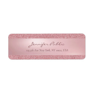 Rose Gold Glitzer Handling Name Script Rückgabe