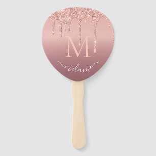 Rose Gold Glitzer Handlüfter für benutzerdefiniert Fächer