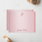 Rose Gold Glitzer Handschrift Mongram Vorlage (Vorderseite/Rückseite Beispiel)