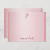 Rose Gold Glitzer Handschrift Mongram Vorlage (Vorne/Hinten)