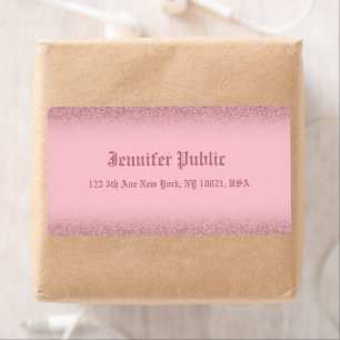 Rose Gold Glitzer Handwriting Template Elegant